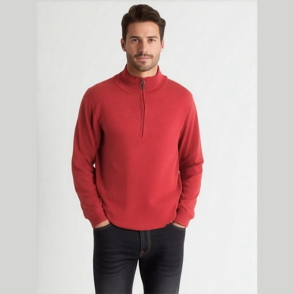 Linea‎ Uomo Sweater Long Sleeved L 45 % Wool  Mens 1/4 Zip